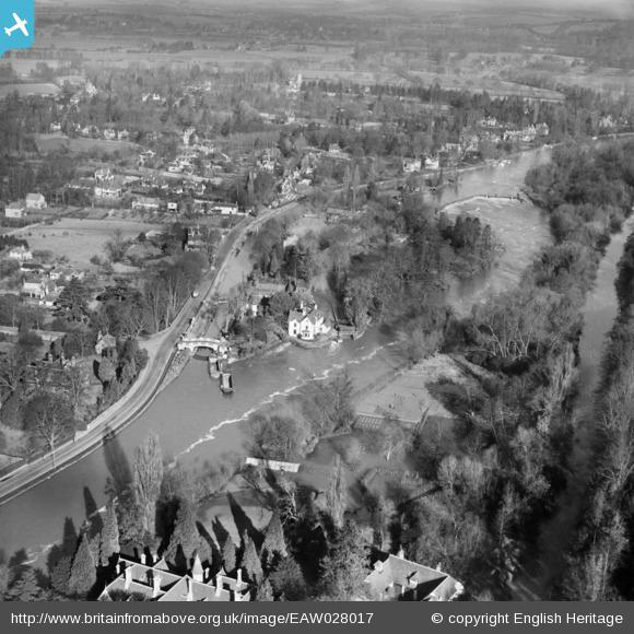 An aerial view of Boulter's Lock and the River Thames, Maidenhead